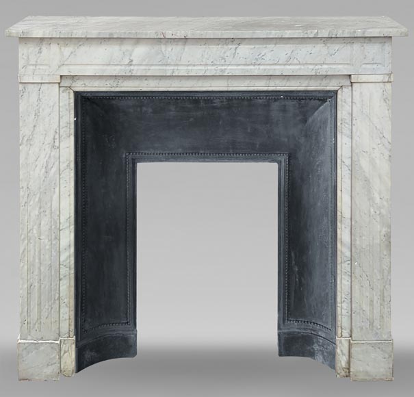 Louis XVI mantel in Carrara marble-0