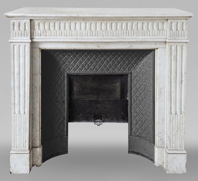 Louis XVI style mantel with Carrara marble jambs-0