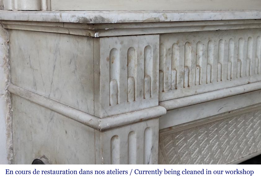 Louis XVI style mantel with Carrara marble jambs-3