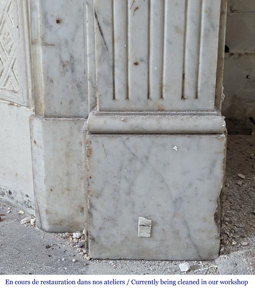 Louis XVI style mantel with Carrara marble jambs-7