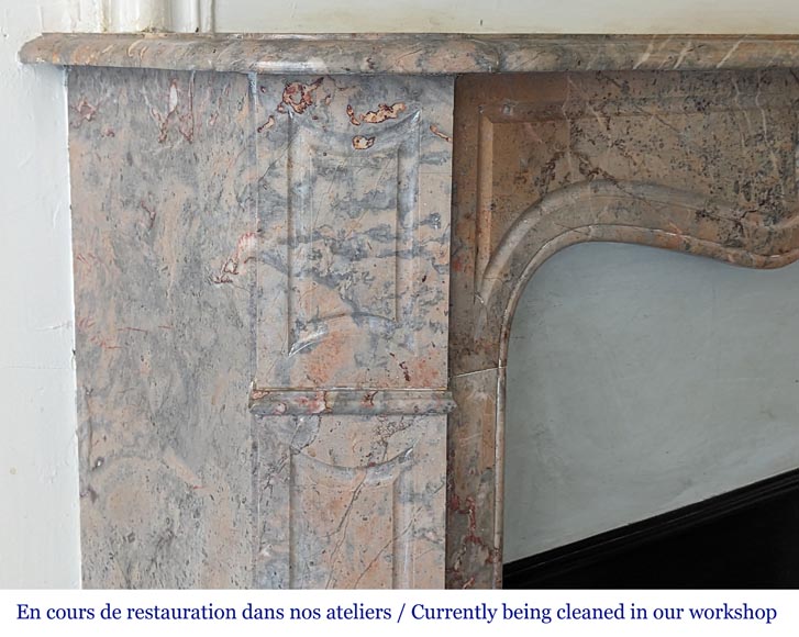 Louis XV style Pompadour mantel carved in Enjuguerais marble-3