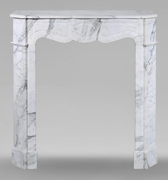 Louis XV style Pompadour mantel in Arabescato marble-0