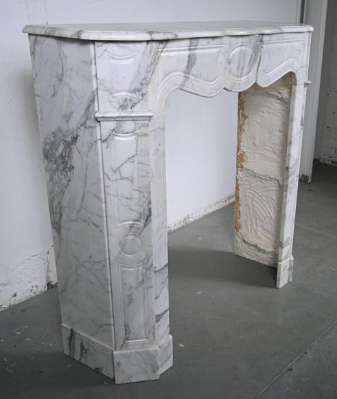 Louis XV style Pompadour mantel in Arabescato marble-2