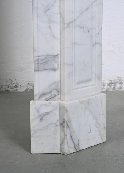 Louis XV style Pompadour mantel in Arabescato marble-7
