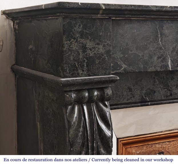 Napoleon III style fireplace in green marble Napoleon III style fireplace in green marble-2