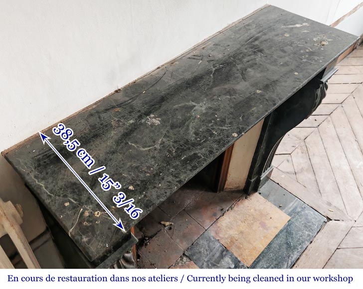 Napoleon III style fireplace in green marble Napoleon III style fireplace in green marble-7