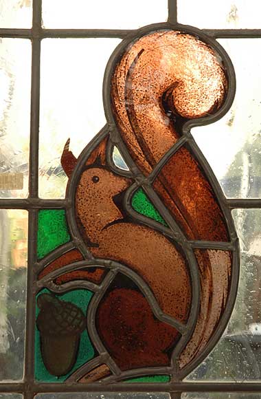 Stained glass with squirels-5