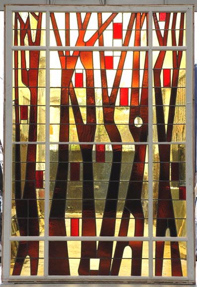 1950's stained glass window-0