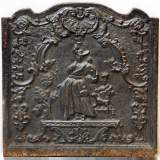 Plaque en fonte XVIIIe représentant une femme enceinte - Réf.9319 Largeur 65cm Hauteur 65cm Plaque en fonte XVIIIe représentant une femme enceinte - Réf.9319 Largeur 65cm Hauteur 65cm