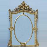 Gilded overmantel mirror with putti - Reference 9330&nbsp;Width&nbsp;3' 8'' ⅛&nbsp;Height&nbsp;5' 3'' ¾