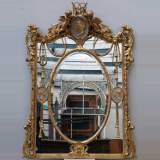 Gilded overmantel mirror with medallions and putti - Reference 9331&nbsp;Width&nbsp;4' '' ⅞&nbsp;Height&nbsp;5' 8'' ⅞