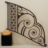 Art deco stair rail - Reference 9335&nbsp;Width&nbsp;4' 7'' ⅛&nbsp;Height&nbsp;4' 6'' ⅜