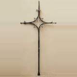 Gothic wrought iron cross - Reference 9434 Width 3' 8'' ⅛ 112cm Height 7' 5'' ¾ 228cm Gothic wrought iron cross - Reference 9434 Width 3' 8'' ⅛ 112cm Height 7' 5'' ¾ 228cm