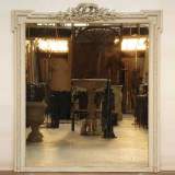 Stucco and wood mantel mirror - Reference 9438&nbsp;Width&nbsp;4' 4'' ¾&nbsp;Height&nbsp;4' 11'' 