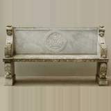 Banc de jardin en marbre - Réf.9446&nbsp;Largeur&nbsp;162cm&nbsp;Hauteur&nbsp;97cm