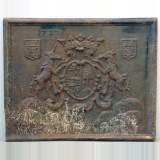 Plaque foyère aux licornes - Réf.9447&nbsp;Largeur&nbsp;111cm&nbsp;Hauteur&nbsp;91cm