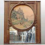19th century Trumeau with landscape on paper - Reference 9450&nbsp;Width&nbsp;5' 5'' ¾&nbsp;Height&nbsp;6' 6'' ⅜