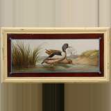 Enameled terra cotta panel with ducks - Reference 9457 Width 3' 11'' ⅝ 121cm Height 2' '' ¾ 63cm Enameled terra cotta panel with ducks - Reference 9457 Width 3' 11'' ⅝ 121cm Height 2' '' ¾ 63cm