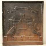 Chateau de Vincennes cast iron fireback - Reference 9523 Width 2' 7'' ⅞ 81cm Height 2' 11'' 89cm Chateau de Vincennes cast iron fireback - Reference 9523 Width 2' 7'' ⅞ 81cm Height 2' 11'' 89cm