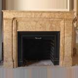 Restoration style mantel in yellow Brocatelle marble