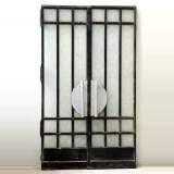 Two pairs of Iron and acid etched glass 1925 doors