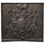 Cast iron fire back with Two Headed Eagle