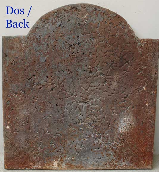 Cast iron fireback with two lions