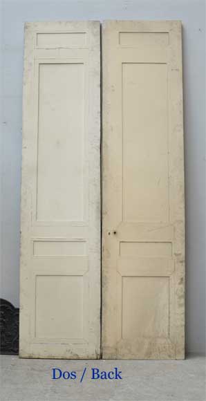 Pair of antique double wooden and stucco doors-5