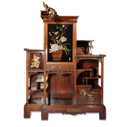Bookcases, desks, Vitrines