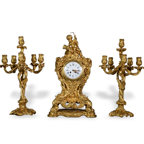 Clocks, garnitures