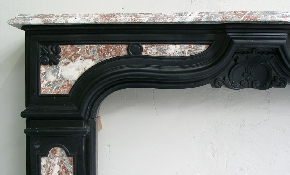 18th century fireplace mantel in two colors of marble 18th century fireplace mantel in two colors of marble-1