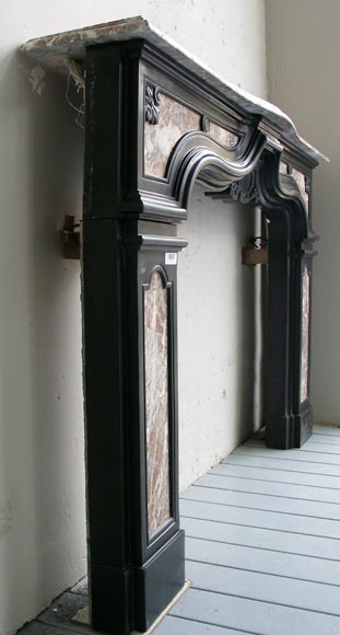 18th century fireplace mantel in two colors of marble 18th century fireplace mantel in two colors of marble-3