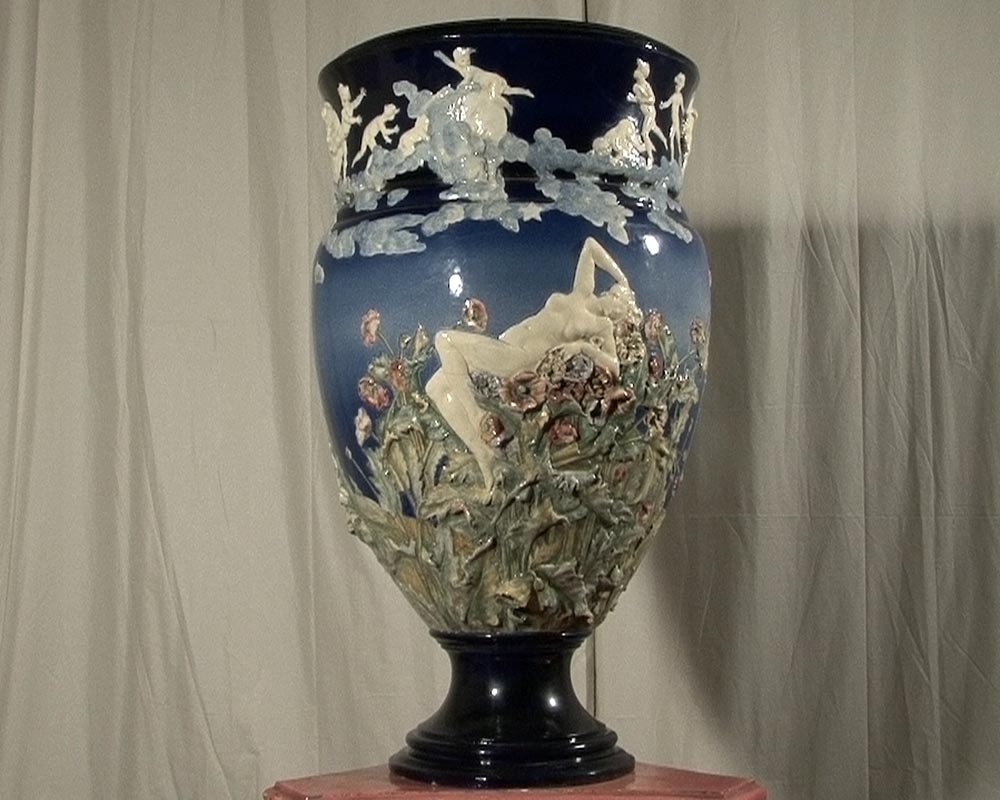 CARRIER BELLEUSE Louis Robert, Extraordinary vase with Urania , science allegory. CARRIER BELLEUSE Louis Robert, Extraordinary vase with Urania , science allegory.-1