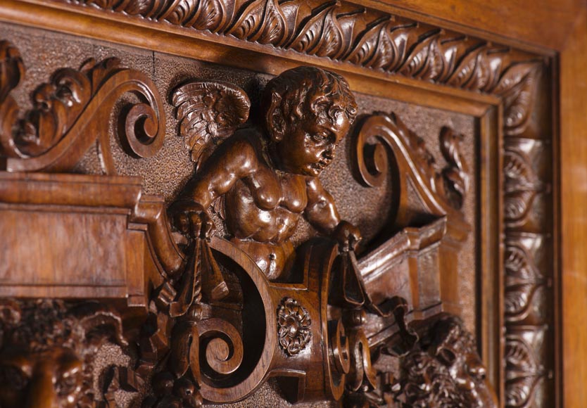 A sumptuous sculpted credenza coming from an exceptional furniture set realized by Moses Michelangelo Guggenheim for the Palazzo Papadopoli in Venice, Italy A sumptuous sculpted credenza coming from an exceptional furniture set realized by Moses Michelangelo Guggenheim for the Palazzo Papadopoli in Venice, Italy-10