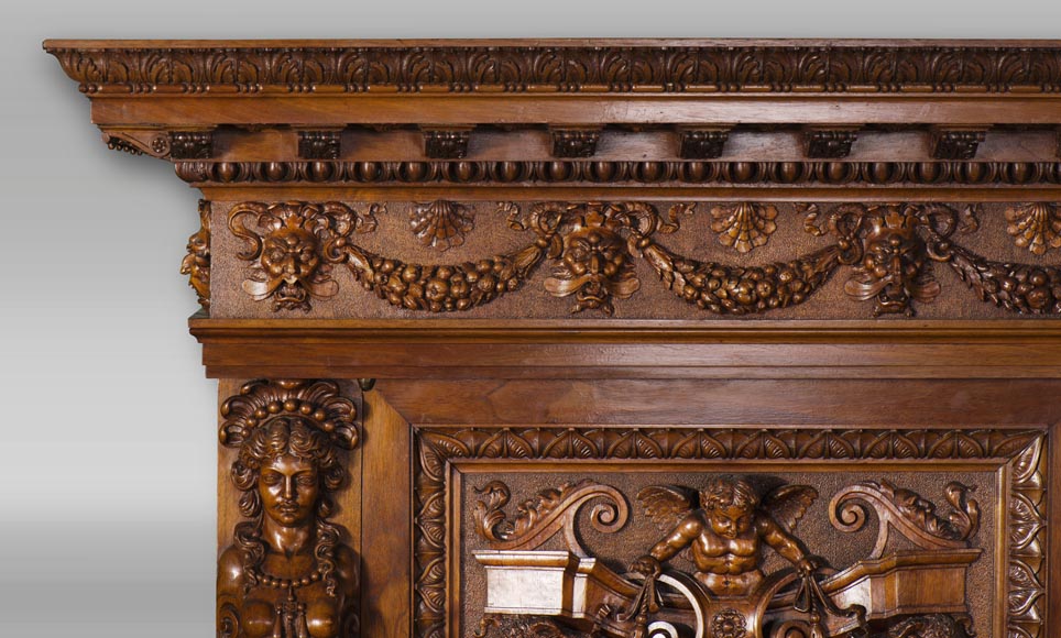 A sumptuous sculpted credenza coming from an exceptional furniture set realized by Moses Michelangelo Guggenheim for the Palazzo Papadopoli in Venice, Italy-12
