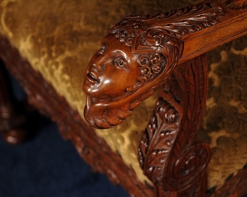 The seats  coming from an exceptional furniture set realized by Moses Michelangelo Guggenheim for the Palazzo Papadopoli in Venice, Italy The seats  coming from an exceptional furniture set realized by Moses Michelangelo Guggenheim for the Palazzo Papadopoli in Venice, Italy-2