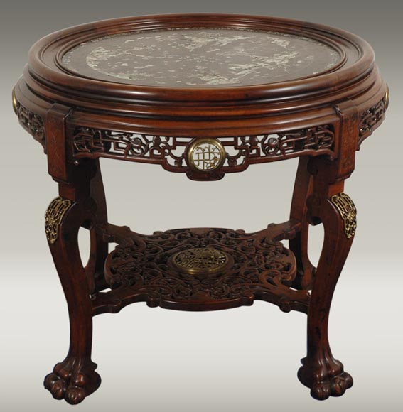 Maison des Bambous de Perret et Vibert (attrib. to), Large central coffee table. Maison des Bambous de Perret et Vibert (attrib. to), Large central coffee table.-0