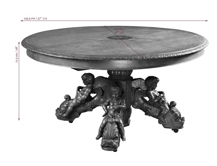 Beautiful antique carved walnut wood dining room set by the french cabinetmaker Paul Mazaroz Beautiful antique carved walnut wood dining room set by the french cabinetmaker Paul Mazaroz-20