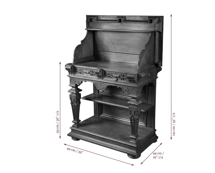 Beautiful antique carved walnut wood dining room set by the french cabinetmaker Paul Mazaroz Beautiful antique carved walnut wood dining room set by the french cabinetmaker Paul Mazaroz-21