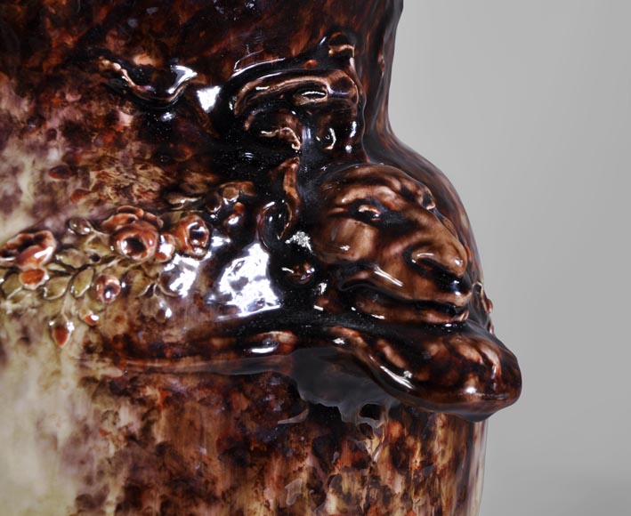 Théodore DECK (1823-1891) and Joseph Gustave CHERET (1838-1894) - Large vase with decoration of nymphs and cherubs Théodore DECK (1823-1891) and Joseph Gustave CHERET (1838-1894) - Large vase with decoration of nymphs and cherubs-6