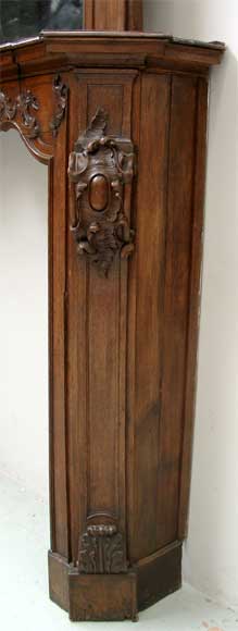 Oak mantle and trumeau with portrait of lady Oak mantle and trumeau with portrait of lady-3