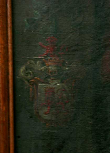 Oak fireplace with portrait of a gentleman Oak fireplace with portrait of a gentleman-10