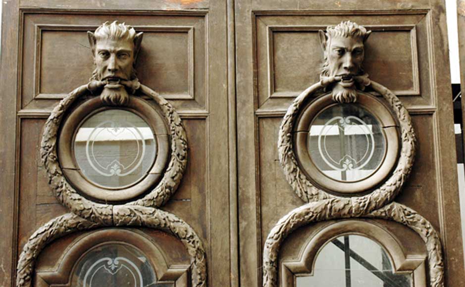 Monumental double door with fantastic decor Monumental double door with fantastic decor-1