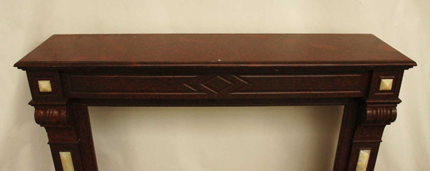 Fireplace in Griotte Red marble and Onyx marble.  Fireplace in Griotte Red marble and Onyx marble. -3