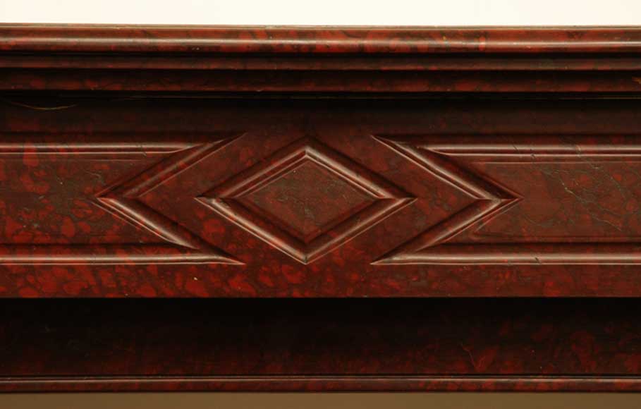 Fireplace in Griotte Red marble and Onyx marble.  Fireplace in Griotte Red marble and Onyx marble. -5