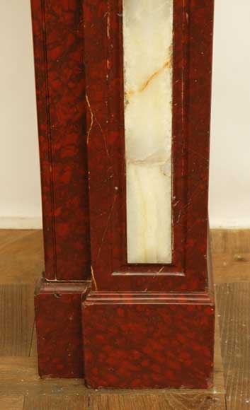 Fireplace in Griotte Red marble and Onyx marble.  Fireplace in Griotte Red marble and Onyx marble. -7