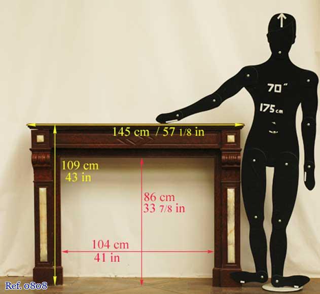 Fireplace in Griotte Red marble and Onyx marble.  Fireplace in Griotte Red marble and Onyx marble. -8