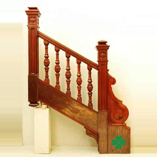 Mahogany newel post and staircase late 19th century.