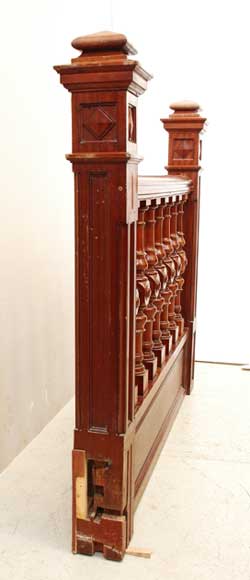 Mahogany newel post and staircase late 19th century. Mahogany newel post and staircase late 19th century.-4