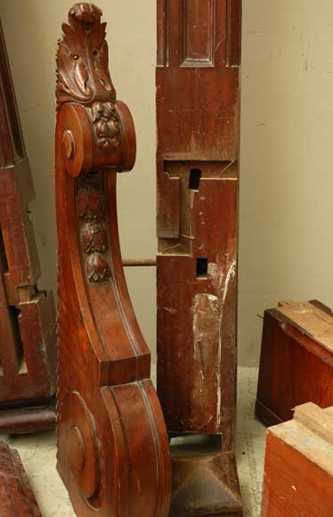 Mahogany newel post and staircase late 19th century. Mahogany newel post and staircase late 19th century.-14